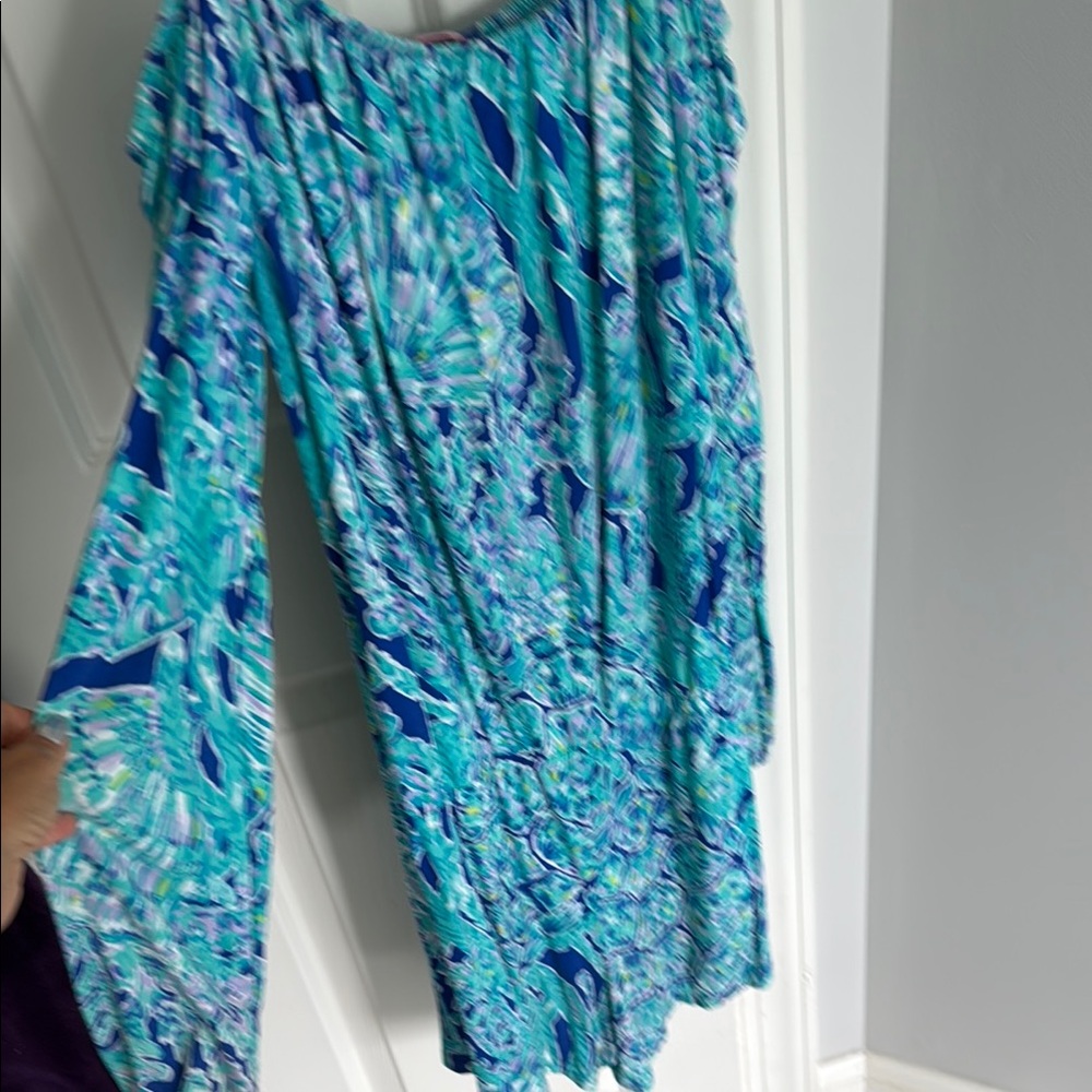 Blue And Green Patterned Romper - image 5